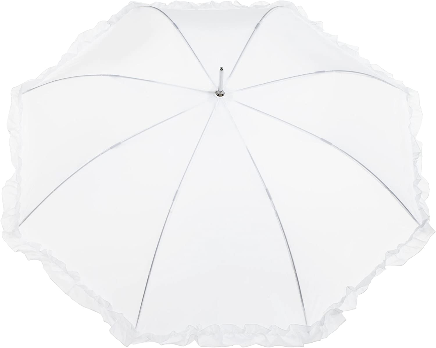 Custom Wedding Umbrellas Women's Auto Open Ruffle Stick Umbrella - Image 2