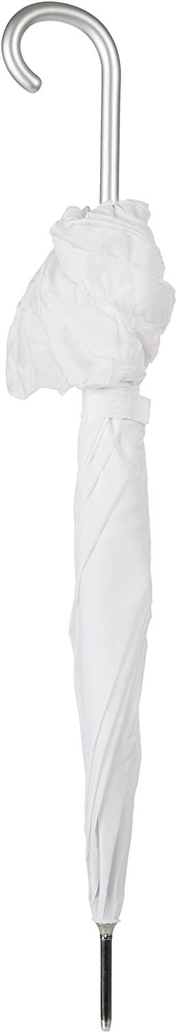 Custom Wedding Umbrellas Women's Auto Open Ruffle Stick Umbrella - Image 4