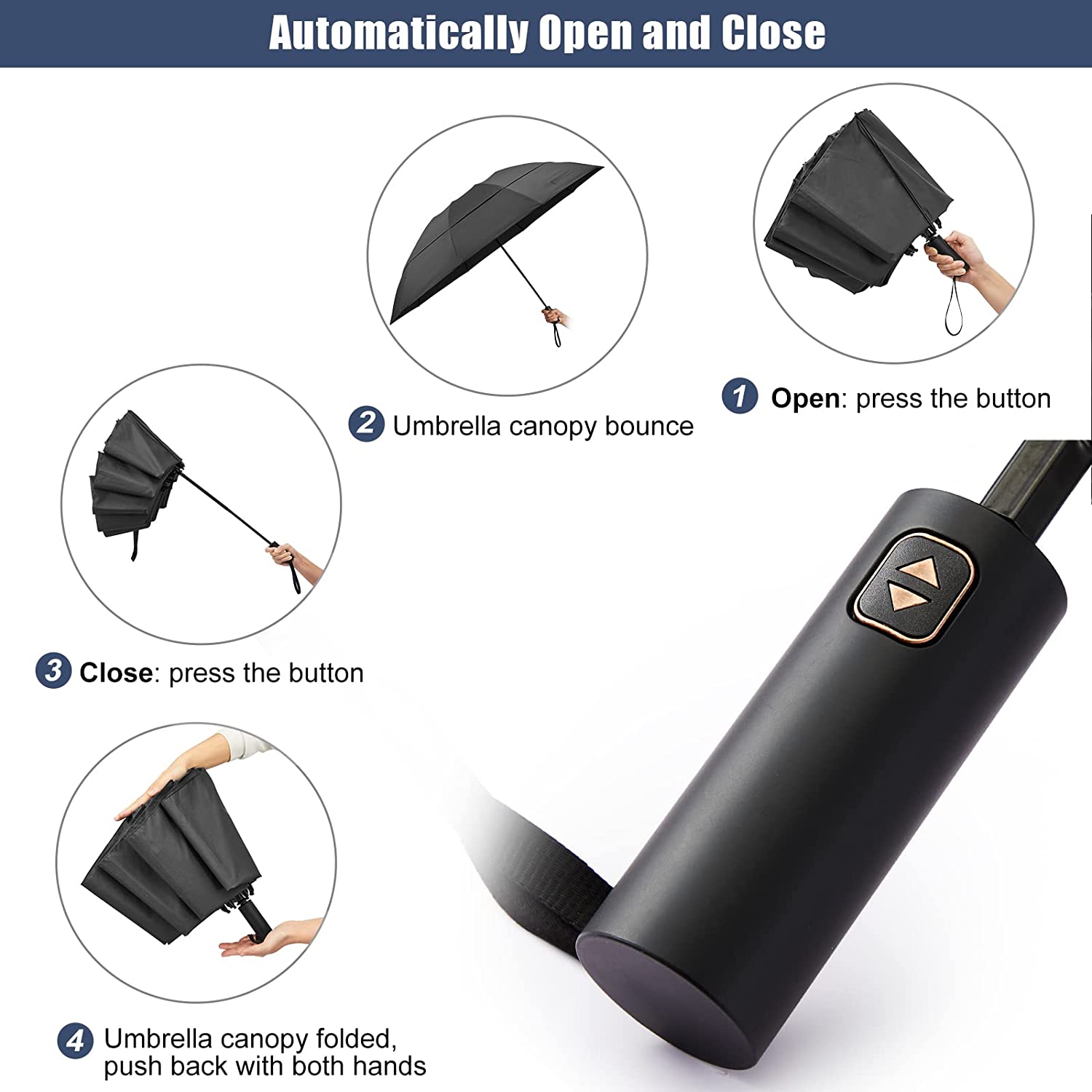 Custom umbrella 62 Inch Large Golf Umbrella Compact Reverse Travel Umbrella - Image 3