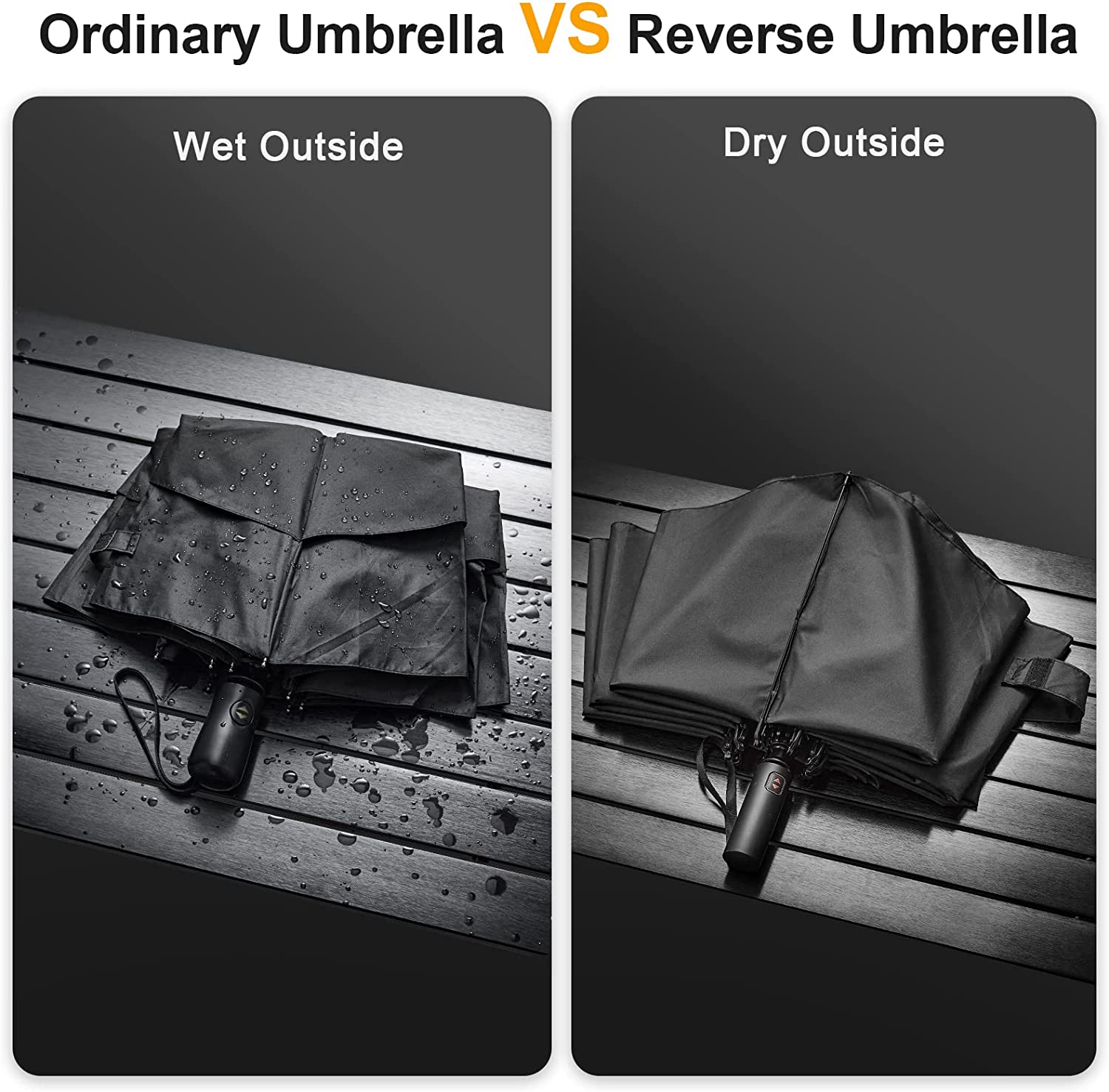 Custom umbrella 62 Inch Large Golf Umbrella Compact Reverse Travel Umbrella - Image 4