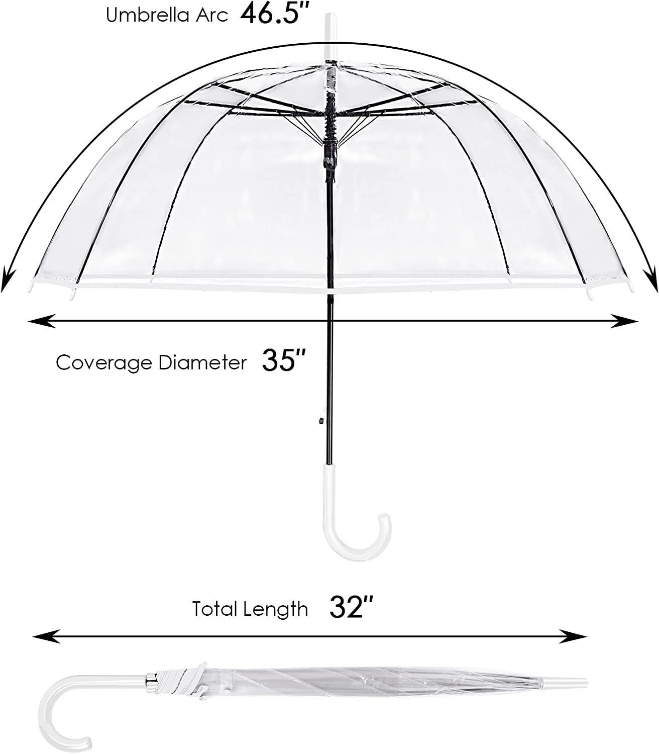 Custom Wedding Umbrellas Clear Umbrella Wedding Rain Transparent Bulk Umbrella - Image 2