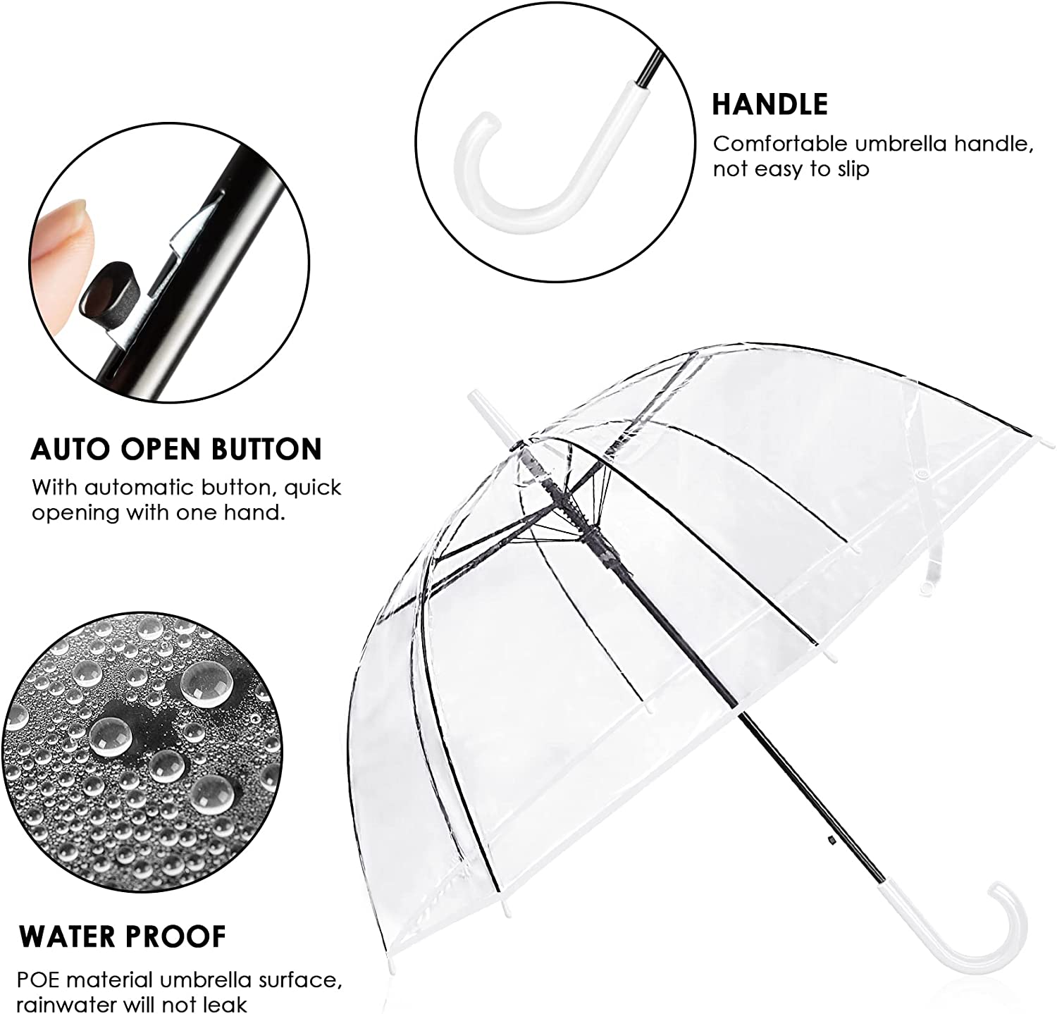 Custom Wedding Umbrellas Clear Umbrella Wedding Rain Transparent Bulk Umbrella - Image 3