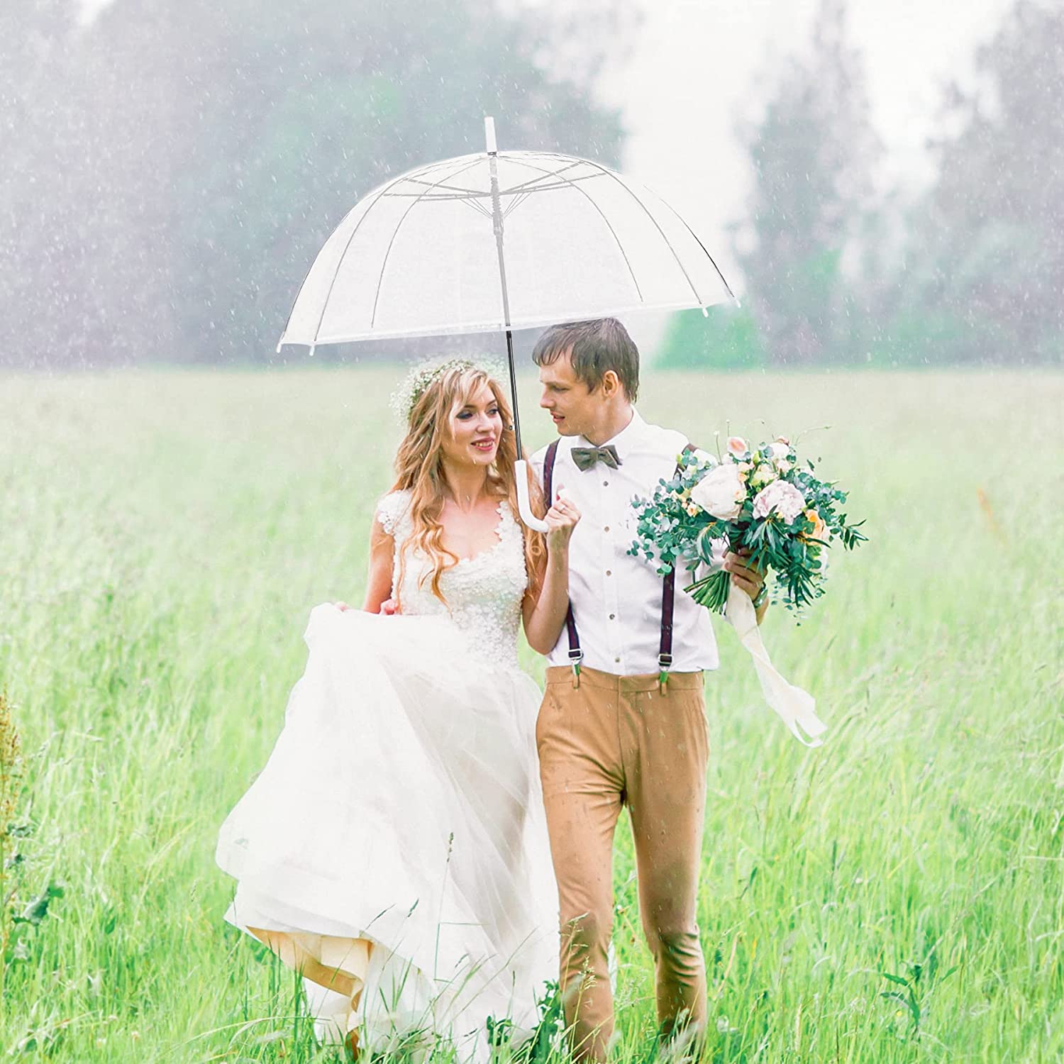 Custom Wedding Umbrellas Clear Umbrella Wedding Rain Transparent Bulk Umbrella - Image 5