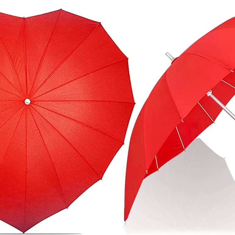 Custom Wedding Umbrellas Forever Love Parasol Red Heart Shaped Girls Umbrella fo