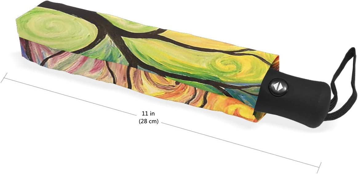 Logo parasol Umbrellas With Your Brand Rainbow Tree of Life Auto Umbrella Open Close Oil Painting Art Anti-UV Umbrellas - Image 5