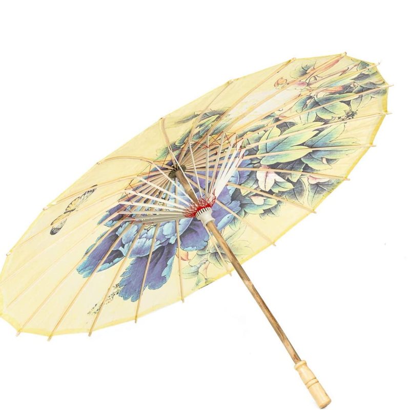Logo parasol Umbrellas With Your Brand Rainproof Handmade Chinese Oiled Paper Umbrella Parasol 33 Peony and Butterfly  "