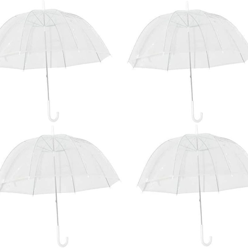 Custom Wedding Umbrellas Clear Bubble Umbrella. Set of 4