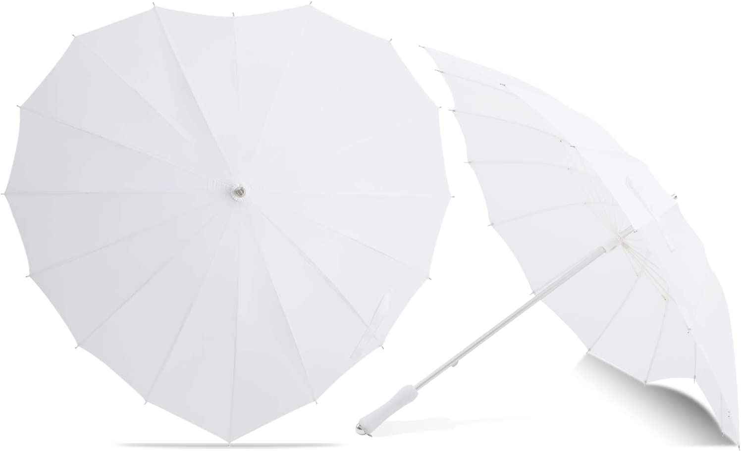 Custom Wedding Umbrellas White Heart Shaped Wedding Parasol Umbrella for Bride
