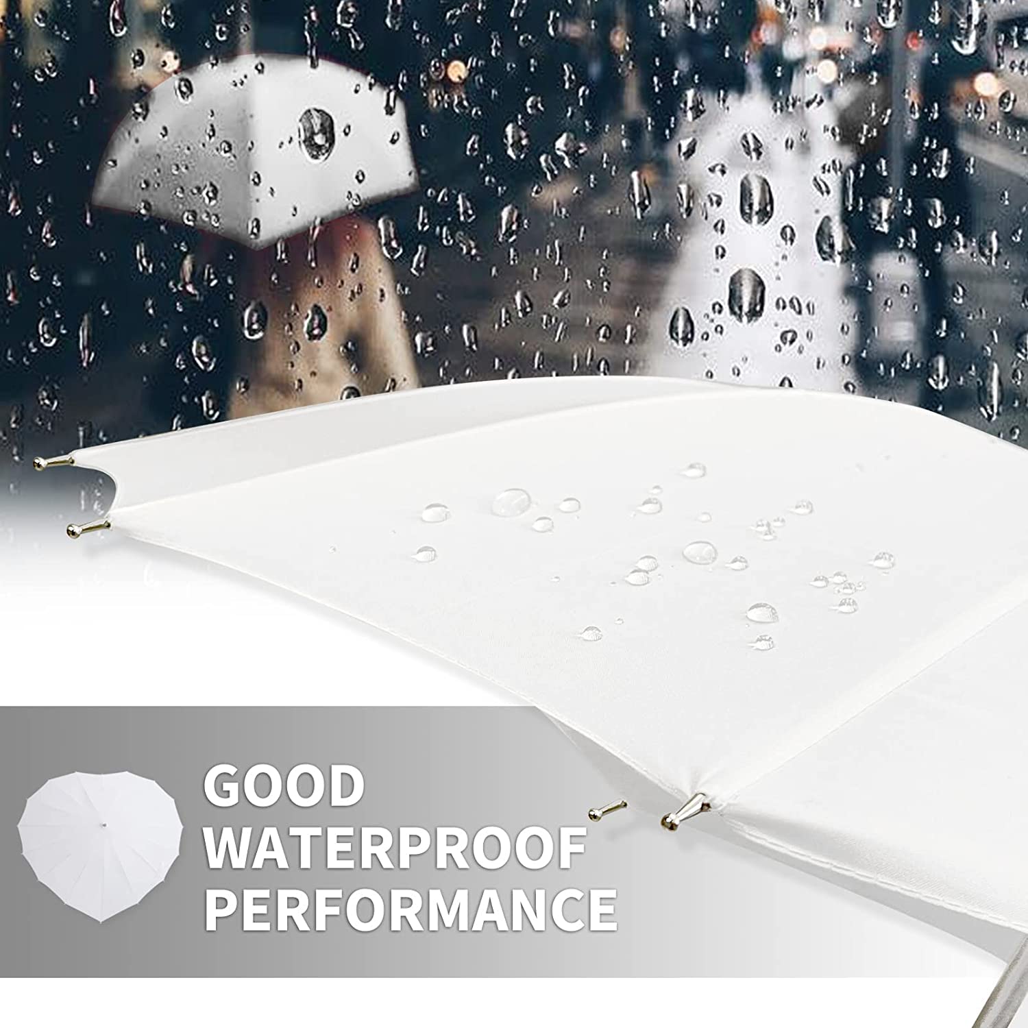 Custom Wedding Umbrellas White Heart Shaped Wedding Parasol Umbrella for Bride - Image 6