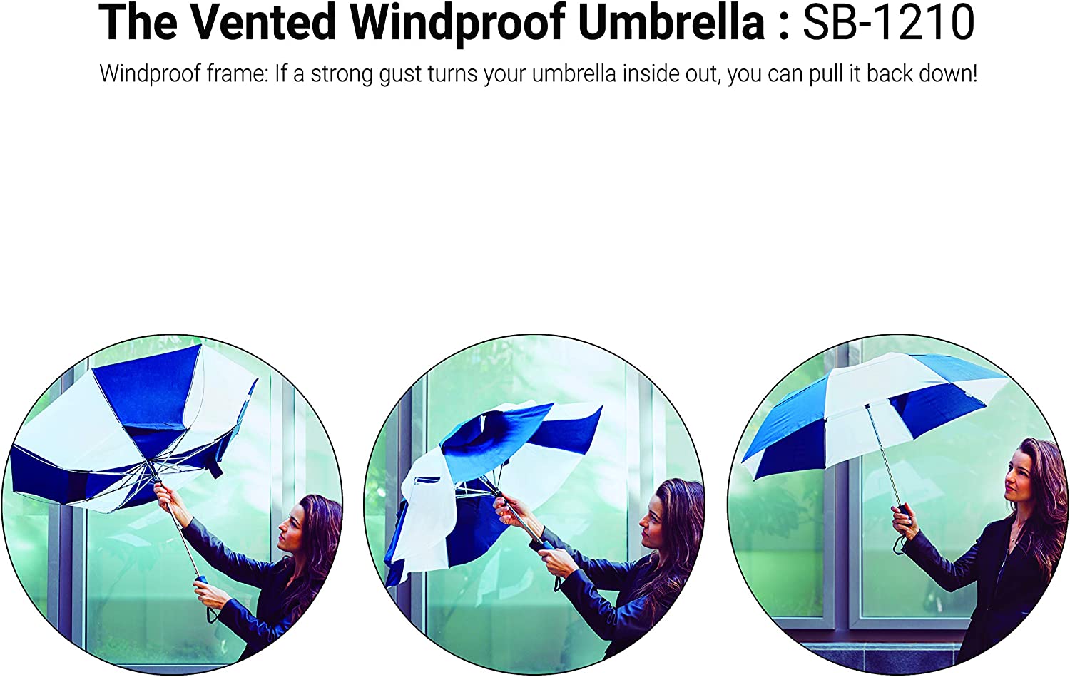 Custom Wedding Umbrellas Vented Windproof Umbrella Compact Small Sturdy Automati - Image 5