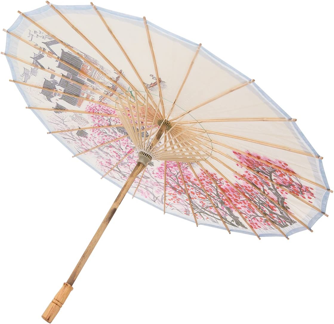 Logo parasol Umbrellas With Your Brand Rainproof Handmade Chinese Oiled Paper Umbrella Parasol 33 Village Scenery" - Image 2