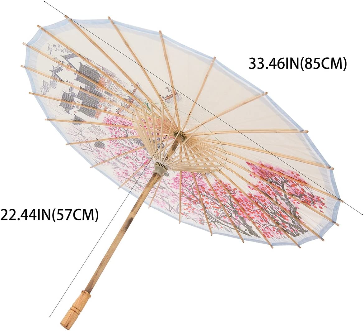 Logo parasol Umbrellas With Your Brand Rainproof Handmade Chinese Oiled Paper Umbrella Parasol 33 Village Scenery" - Image 5