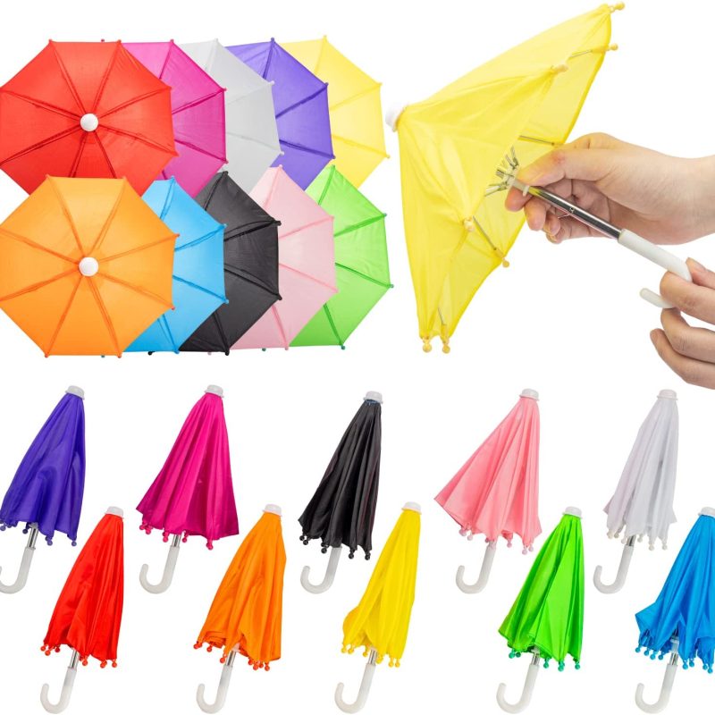 Logo parasol Umbrellas With Your Brand 1:6 Scale 8 Pcs Miniature Umbrellas Adjustable Mini Colorful Sunny Rainy Umbrella
