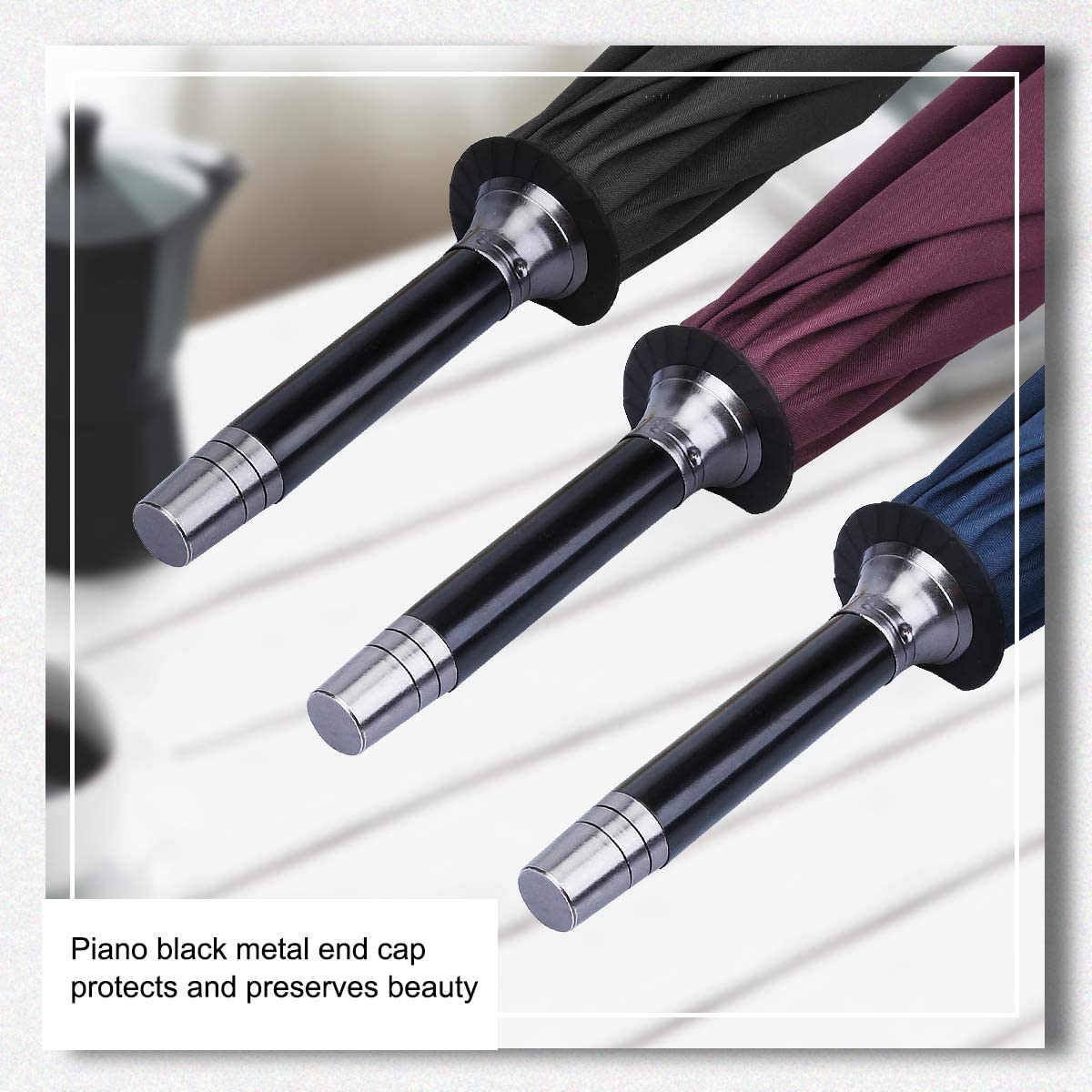 Custom umbrella 52/62inch Wooden J Handle Golf Umbrella Windproof UV Protec - Image 3