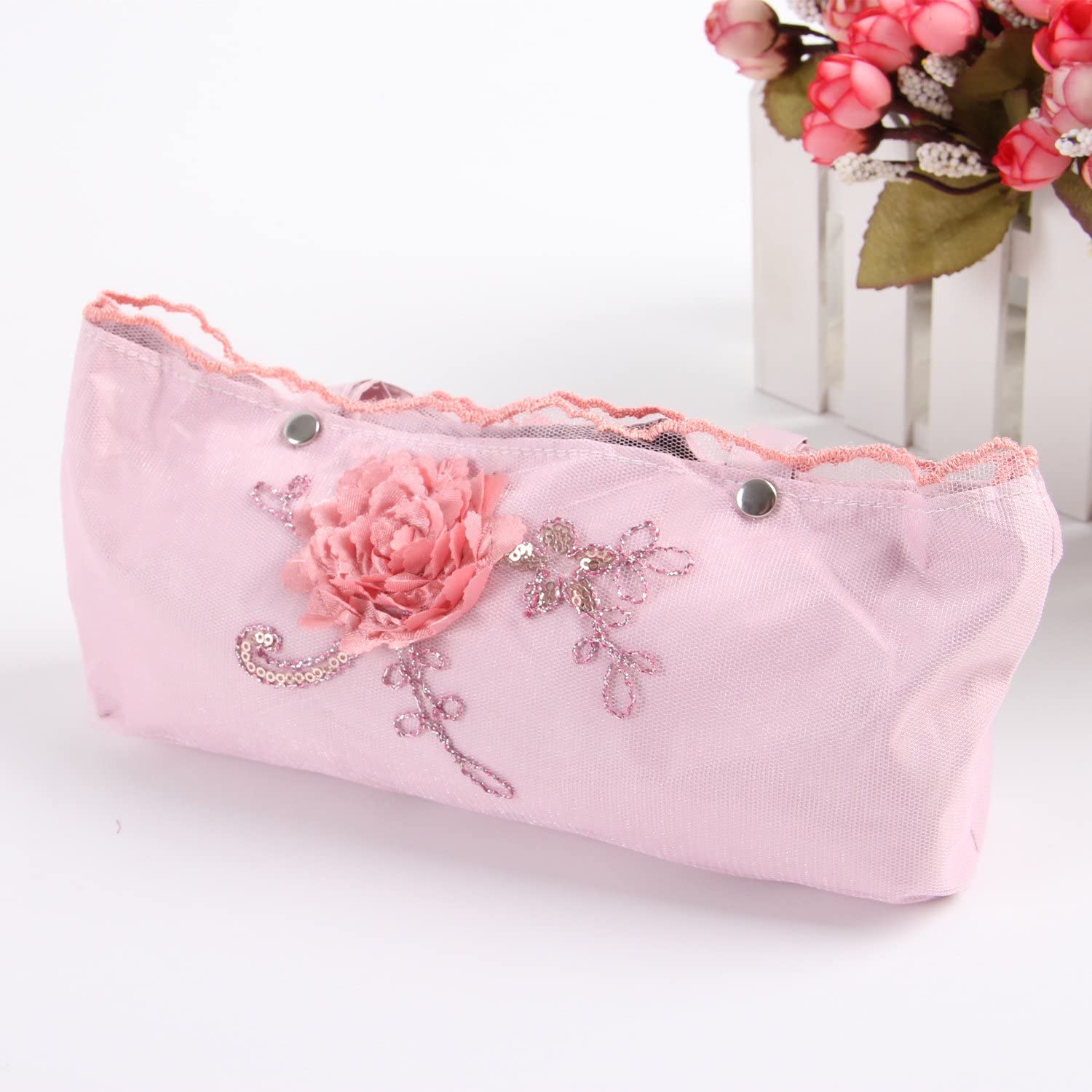 Custom Wedding Umbrellas Vintage Lace UV Sun Parasol Folding 3D Flower Embroider - Image 7