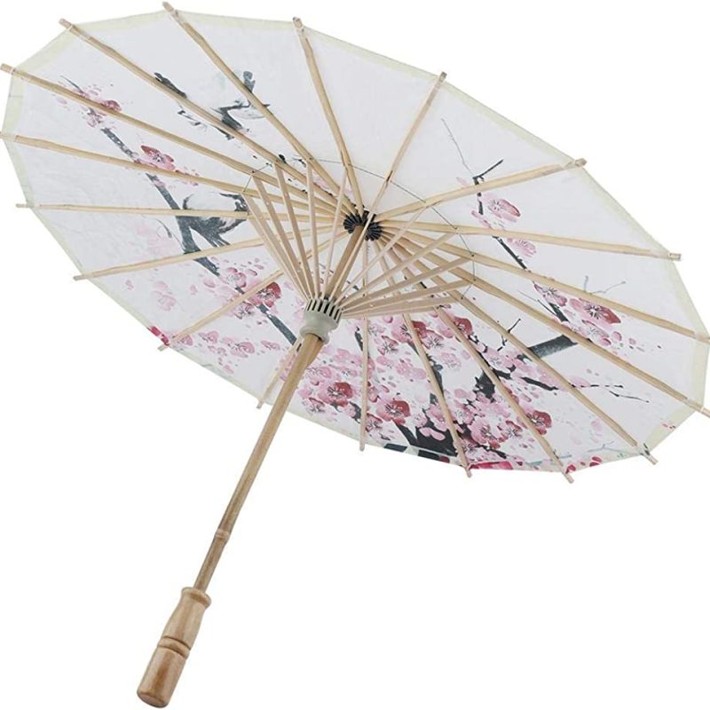 Logo parasol Umbrellas With Your Brand Oiled Paper Umbrella 23.6 Inch Handmade Oiled Paper Umbrella Plum Pattern Chines