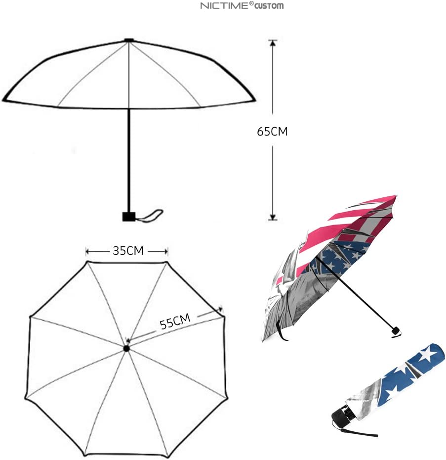 Custom Foldable Umbrellas Design Your Own Add Logo or Image Personalized Rainy/Sunny Windp - Image 3