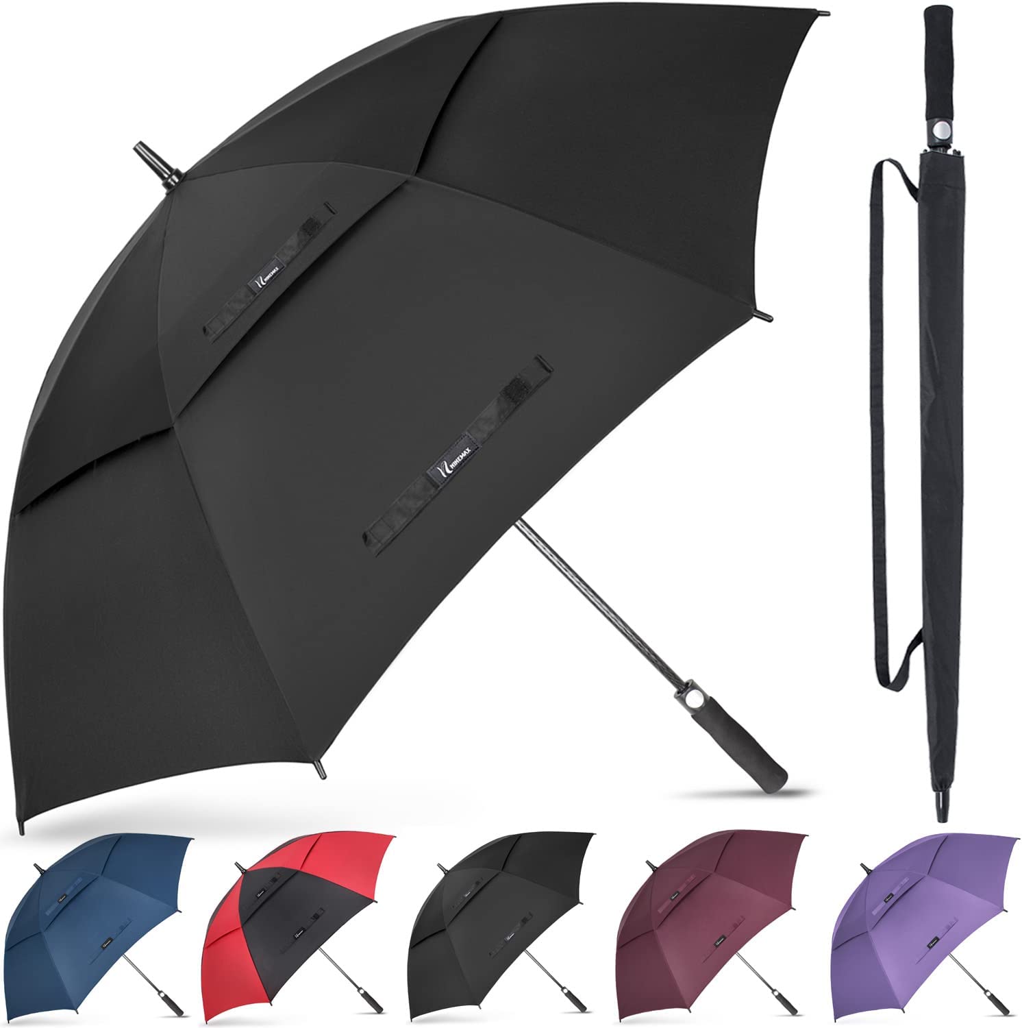 Custom umbrella Large Golf Umbrella Windproof 62 Inch Extra Large Automati