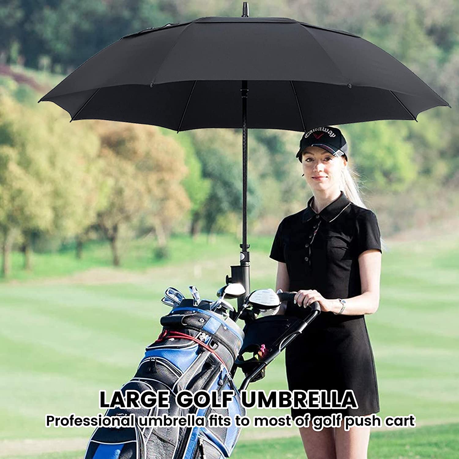 Custom umbrella Large Golf Umbrella Windproof 62 Inch Extra Large Automati - Image 3