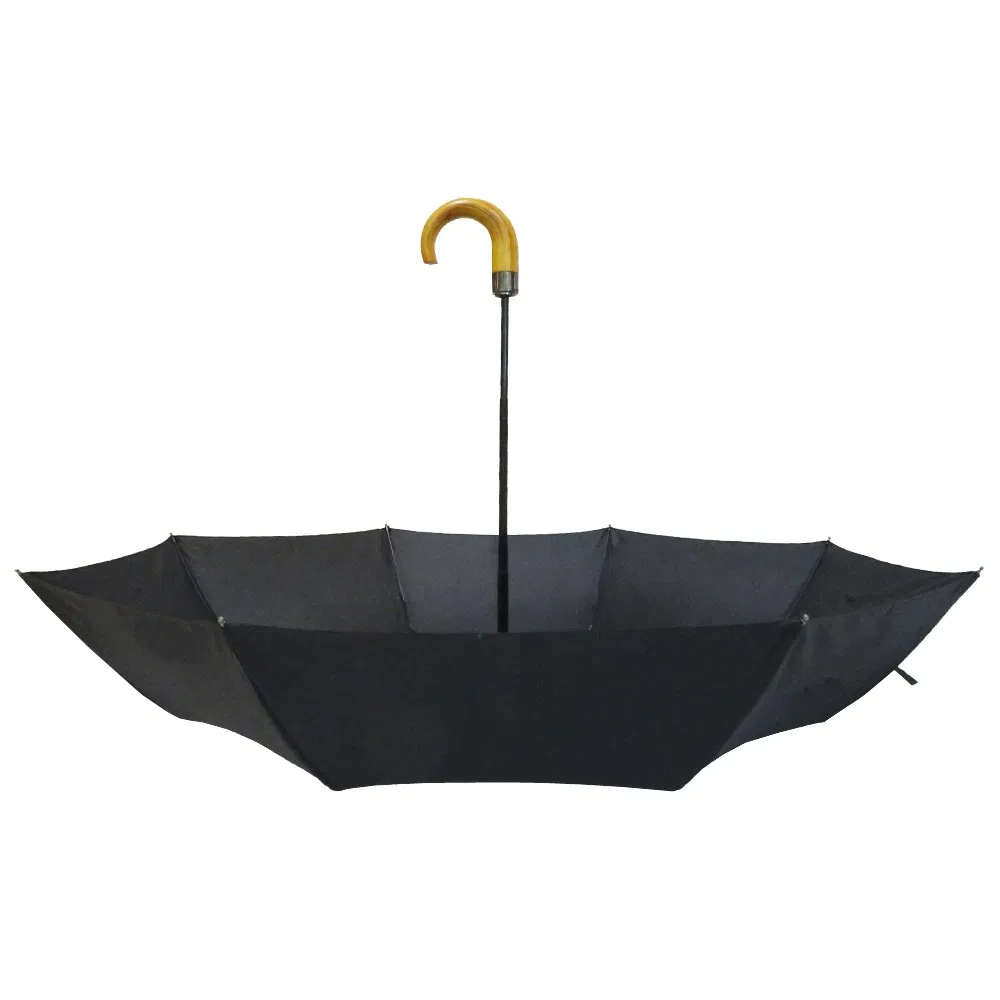 windproof portable auto open folding umbrella with wooden handle