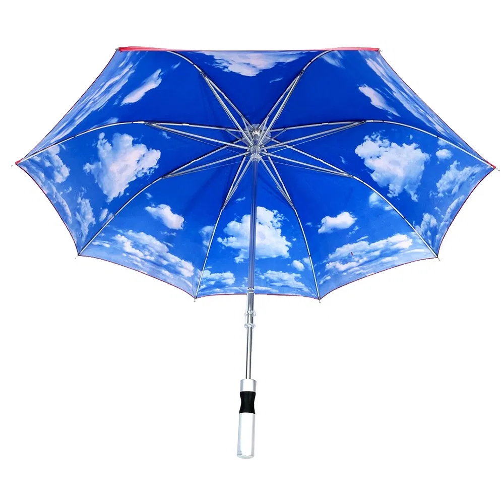 custom uv resistant sky blue aluminum handle umbrella